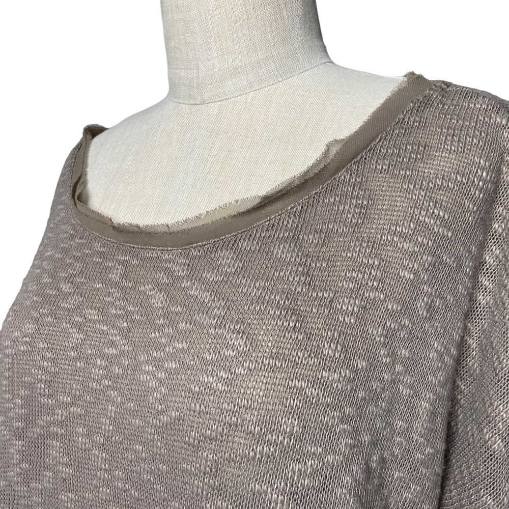 Deletta Anthropologie Neutral Long Sleeve Scoop Neck Taupe Sweater Top Large - Picture 8 of 13